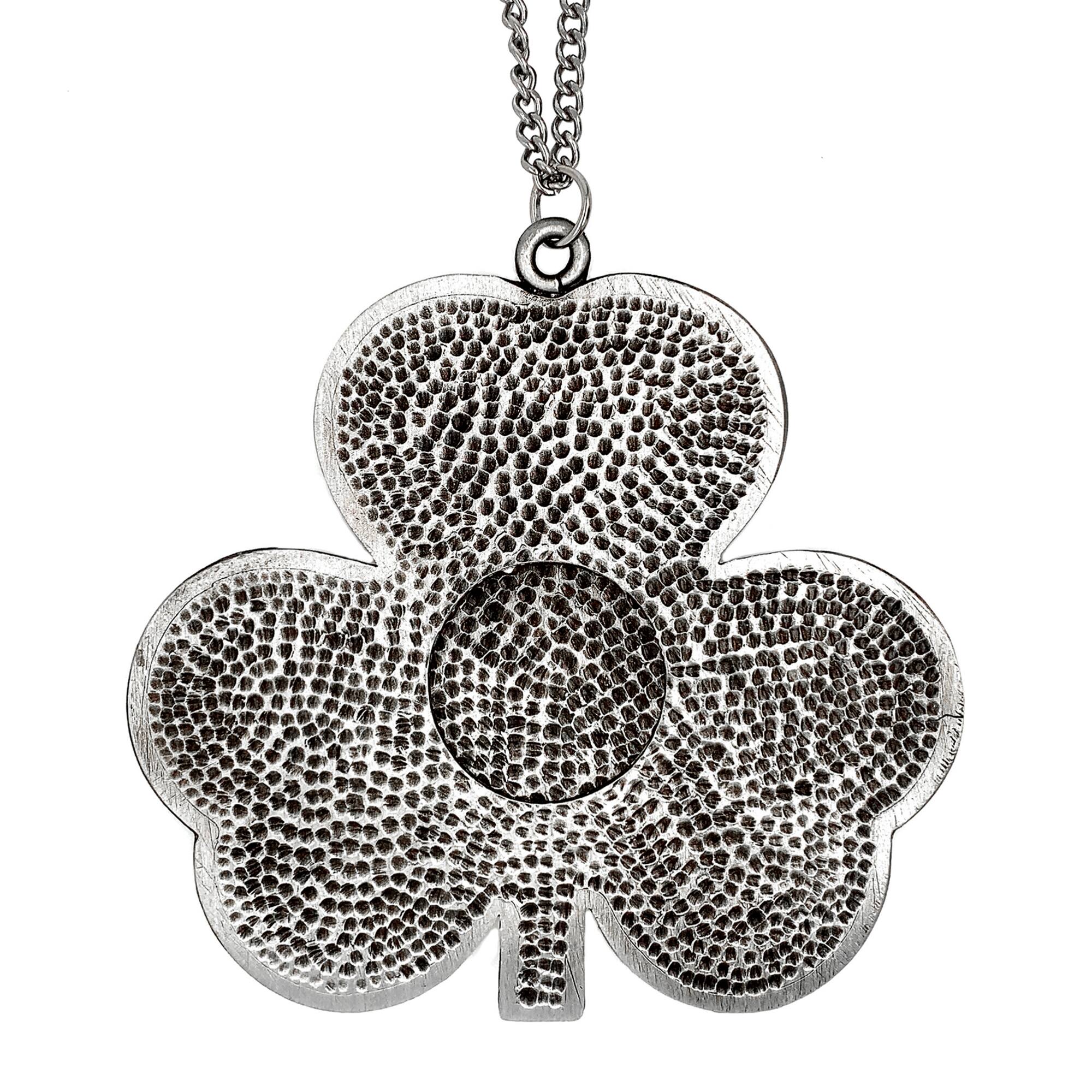 Shamrock Irish Penny House Blessing With Emerald Green Glass Stones